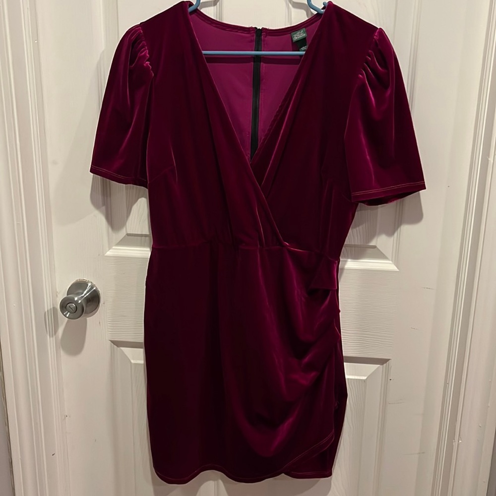 Wild Fable (Target) magenta velvet mini dress